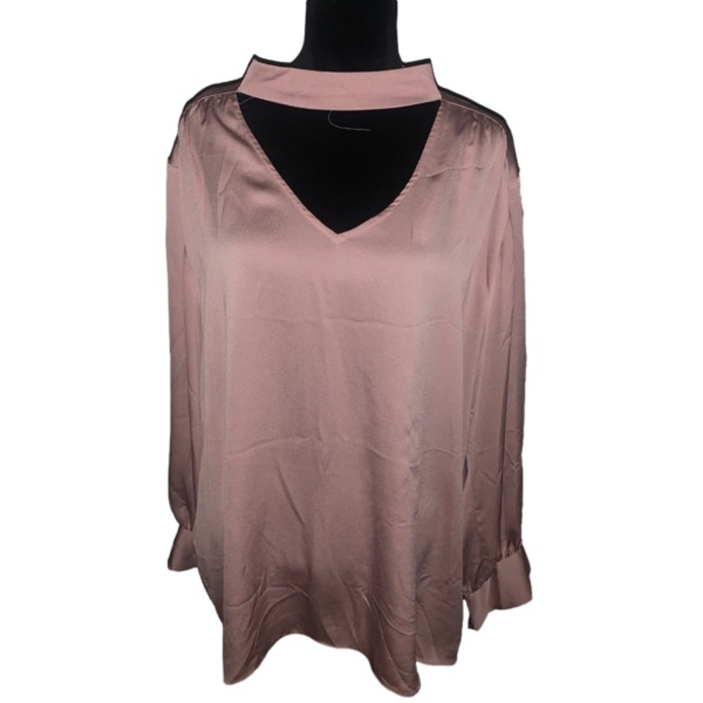 Vince Camuto Long Sleeve Satin Blush Colored Blouse